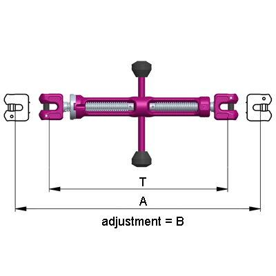 ICE Clevis type tensioner for the length adjustment